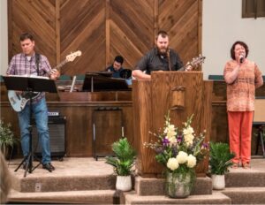 Praise team at Grace Bible Church.